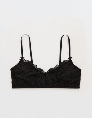 Show Off Dozen Roses Lace Padded Bralette - True Black