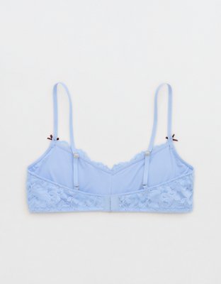 Show Off Dozen Roses Lace Padded Bralette - Cloudy Blue