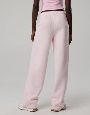 OFFLINE By Aerie Cloud Fleece Straight Leg Pant - Pink Petal