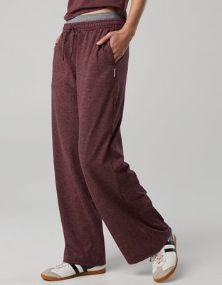 OFFLINE By Aerie Weekend Away Layered Waistband Trouser - Royal Berry