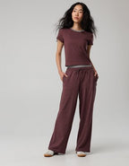 OFFLINE By Aerie Weekend Away Layered Waistband Trouser - Royal Berry