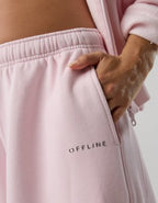 OFFLINE By Aerie Cloud Fleece Barrel Leg Pant - Pink Petal