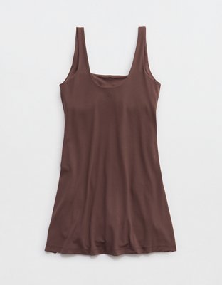 OFFLINE By Aerie Real Me Square Neck Mini Dress - Relic