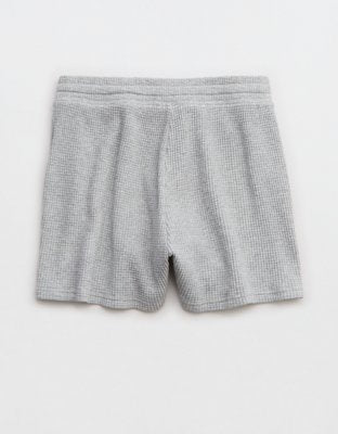 OFFLINE By Aerie Wow! Waffle High Waisted Short - Medium Heather Gray