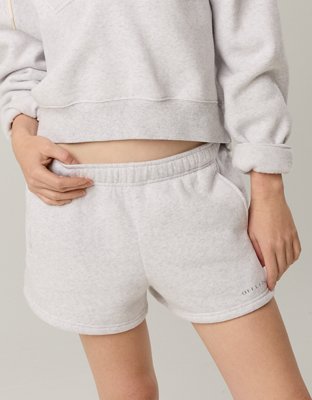 OFFLINE By Aerie 3" Cloud Fleece Short - Light Heather Gray
