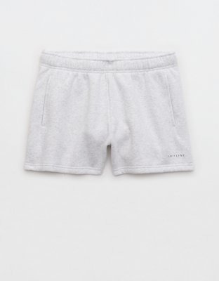 OFFLINE By Aerie 3" Cloud Fleece Short - Light Heather Gray