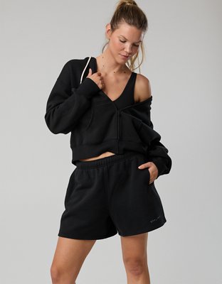 OFFLINE By Aerie 5" Cloud Fleece Short - True Black