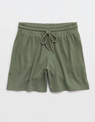 OFFLINE By Aerie Mesh Basketball Short - Festive Olive