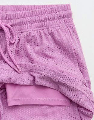 OFFLINE By Aerie Mesh Basketball Short - Planet Pink