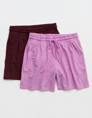 OFFLINE By Aerie Mesh Basketball Short - Planet Pink