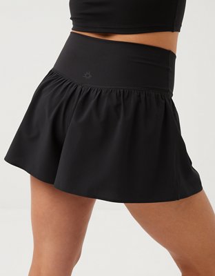 OFFLINE By Aerie Real Me Crossover Flowy Short - True Black