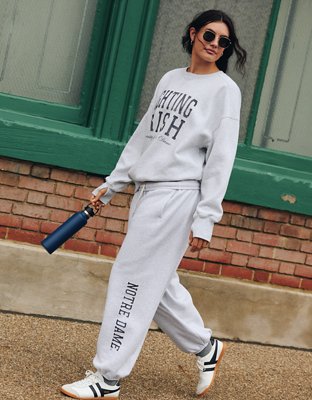 Notre Dame Fighting Irish OFFLINE By Aerie Jogger - Light Faded Gray