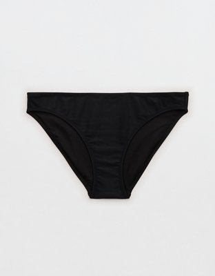 Aerie Full Coverage Classic Bikini Bottom - True Black