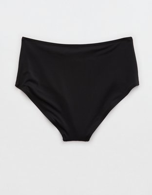 The Andie High Waisted Bikini Bottom - True Black