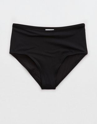 The Andie High Waisted Bikini Bottom - True Black