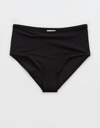 The Andie High Waisted Bikini Bottom - True Black
