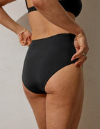 The Andie High Waisted Bikini Bottom - True Black