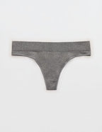 Superchill Seamless Thong Underwear - Dark Heather Gray