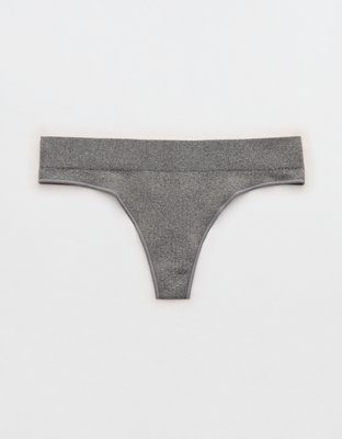Superchill Seamless Thong Underwear - Dark Heather Gray