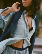 Aerie Anytime Fave Woven Shirt - Light Blue