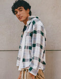 AE Relaxed Fit Textured Flannel Shirt - Camo Green