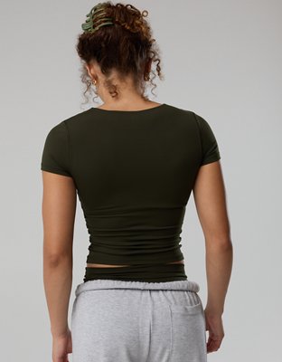 OFFLINE By Aerie Real Me XTRA T-Shirt - Olive Petal