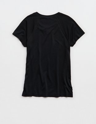 OFFLINE By Aerie Gotta Run Seamless Short Sleeve T-Shirt - True Black