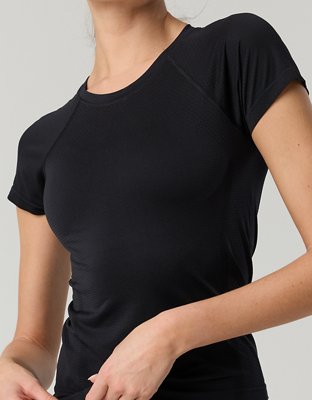 OFFLINE By Aerie Gotta Run Seamless Short Sleeve T-Shirt - True Black