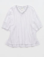 OFFLINE By Aerie Mesh Jersey Short Sleeve T-Shirt - Air White