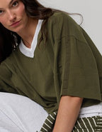 OFFLINE By Aerie Mesh Jersey Short Sleeve T-Shirt - Festive Olive