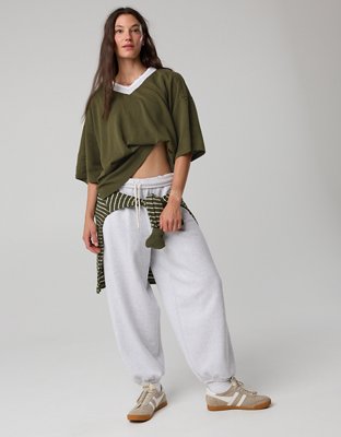 OFFLINE By Aerie Mesh Jersey Short Sleeve T-Shirt - Festive Olive