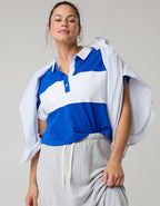 OFFLINE By Aerie Pique Rugby Polo T-Shirt - Cobalt Jewel