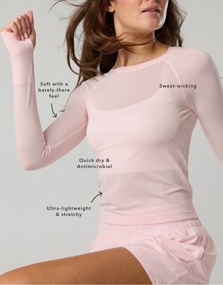 OFFLINE BY Aerie Gotta Run Long Sleeve T-Shirt - White