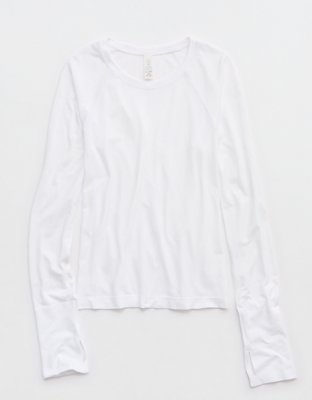OFFLINE BY Aerie Gotta Run Long Sleeve T-Shirt - White