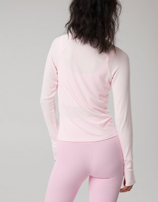 OFFLINE By Aerie Thumbs Up Fitted Ribbed T-Shirt - Pink Petal