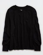 OFFLINE By Aerie Pique Long Sleeve T-Shirt - True Black