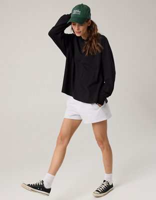 OFFLINE By Aerie Pique Long Sleeve T-Shirt - True Black