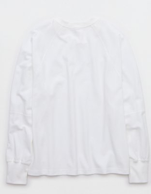 OFFLINE By Aerie Pique Long Sleeve T-Shirt - White