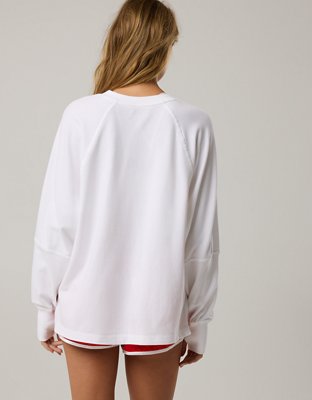 OFFLINE By Aerie Pique Long Sleeve T-Shirt - White