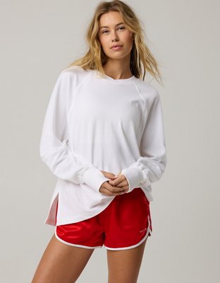 OFFLINE By Aerie Pique Long Sleeve T-Shirt - White