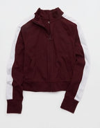 OFFLINE By Aerie Pique Long Sleeve Full Zip - Royal Berry