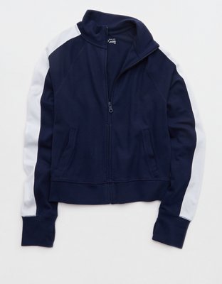 OFFLINE By Aerie Pique Long Sleeve Full Zip - Royal Navy