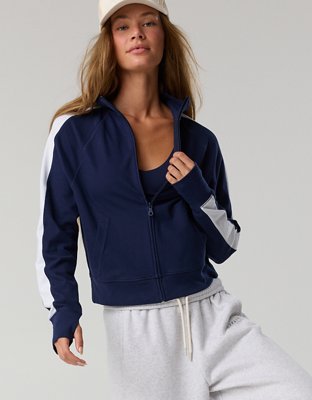 OFFLINE By Aerie Pique Long Sleeve Full Zip - Royal Navy