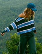OFFLINE By Aerie Wow! Waffle Long Sleeve Off The Shoulder T-Shirt - Rugged Green