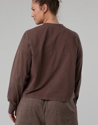 OFFLINE By Aerie OG Cotton Crewneck Long Sleeve T-Shirt - Relic