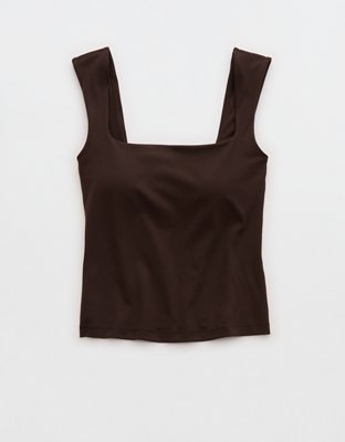 OFFLINE By Aerie Real Me Square Neck Tank Top - Deep Earth