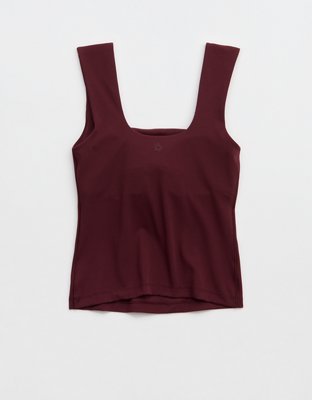 OFFLINE By Aerie Real Me Square Neck Tank Top - Royal Berry