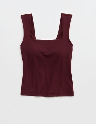 OFFLINE By Aerie Real Me Square Neck Tank Top - Royal Berry