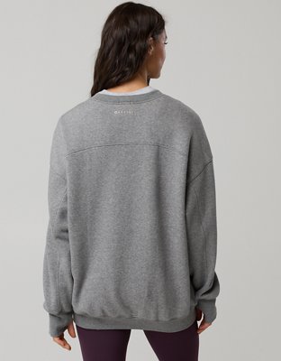 OFFLINE By Aerie Cloud Fleece Oversized Crewneck Sweatshirt - Dark Heather Gray