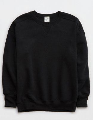 OFFLINE By Aerie Cloud Fleece Oversized Crewneck Sweatshirt - True Black
